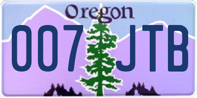 OR license plate 007JTB