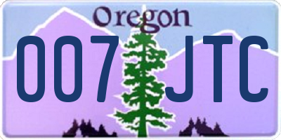 OR license plate 007JTC