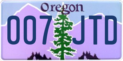 OR license plate 007JTD