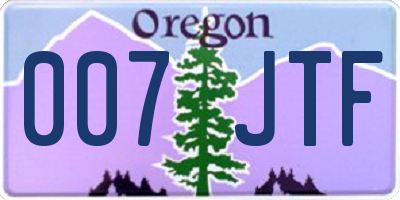 OR license plate 007JTF