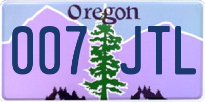 OR license plate 007JTL