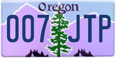 OR license plate 007JTP