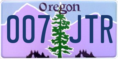 OR license plate 007JTR