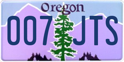 OR license plate 007JTS