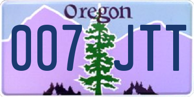 OR license plate 007JTT