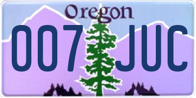 OR license plate 007JUC