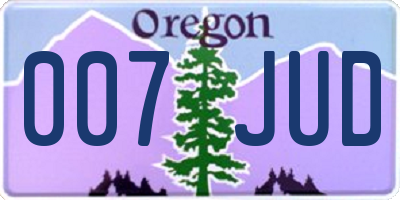 OR license plate 007JUD