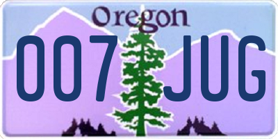 OR license plate 007JUG