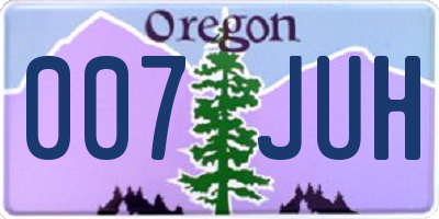 OR license plate 007JUH