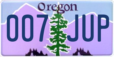 OR license plate 007JUP