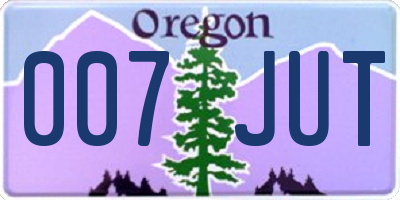 OR license plate 007JUT