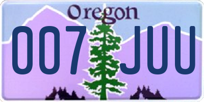 OR license plate 007JUU