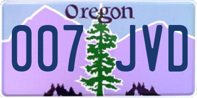 OR license plate 007JVD