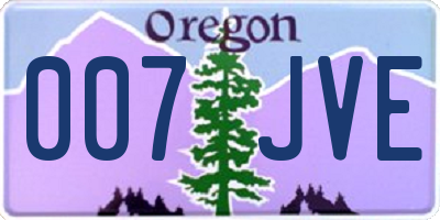 OR license plate 007JVE
