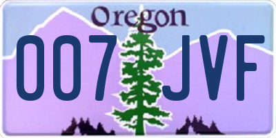 OR license plate 007JVF