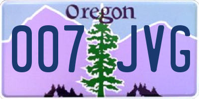 OR license plate 007JVG