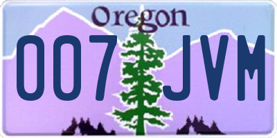 OR license plate 007JVM