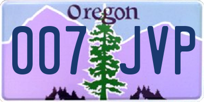 OR license plate 007JVP