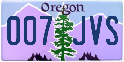 OR license plate 007JVS