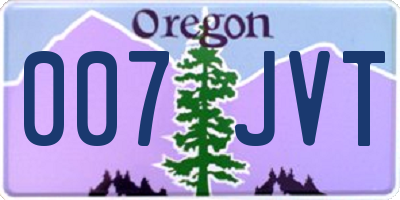 OR license plate 007JVT
