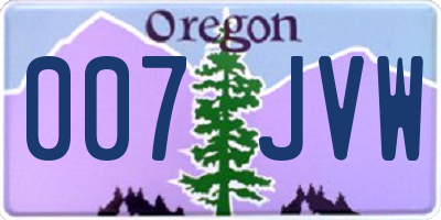 OR license plate 007JVW