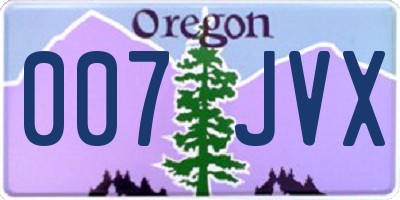 OR license plate 007JVX