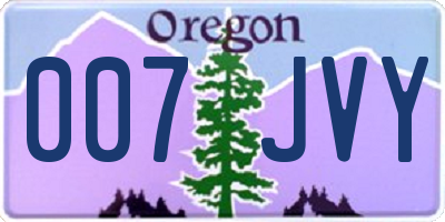 OR license plate 007JVY