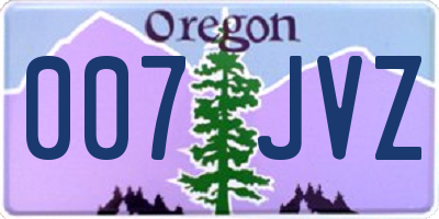 OR license plate 007JVZ