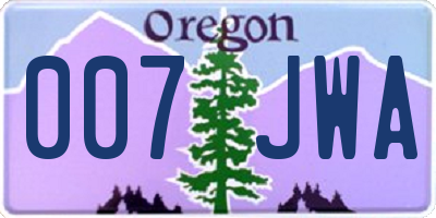 OR license plate 007JWA