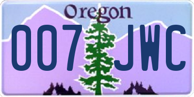 OR license plate 007JWC