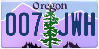 OR license plate 007JWH