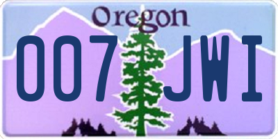OR license plate 007JWI