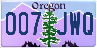 OR license plate 007JWQ