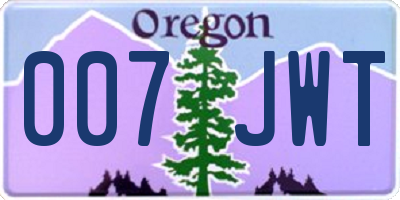 OR license plate 007JWT