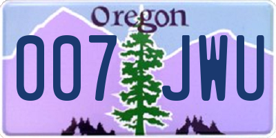 OR license plate 007JWU