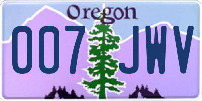 OR license plate 007JWV