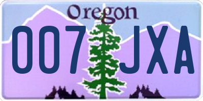 OR license plate 007JXA