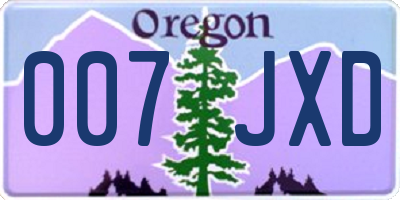 OR license plate 007JXD