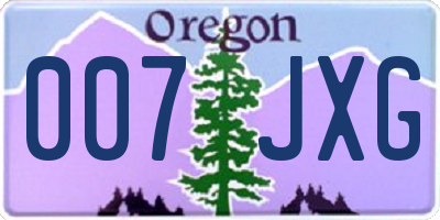 OR license plate 007JXG