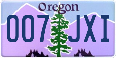 OR license plate 007JXI