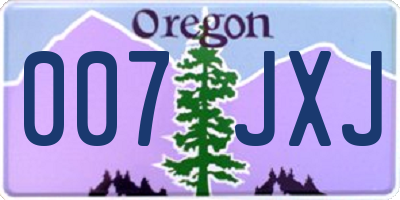 OR license plate 007JXJ