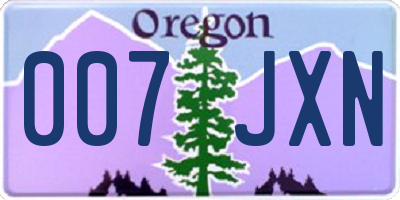 OR license plate 007JXN