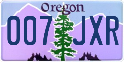 OR license plate 007JXR