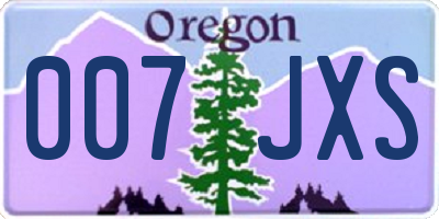 OR license plate 007JXS