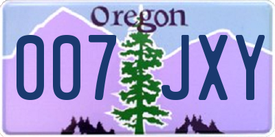 OR license plate 007JXY