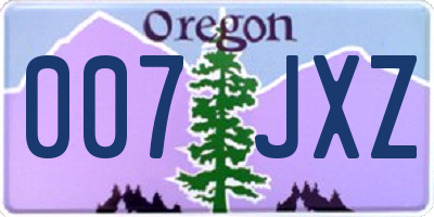 OR license plate 007JXZ