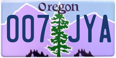 OR license plate 007JYA