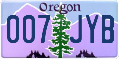 OR license plate 007JYB