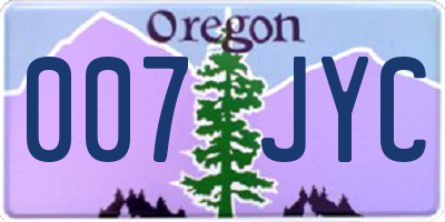 OR license plate 007JYC