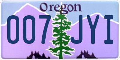 OR license plate 007JYI